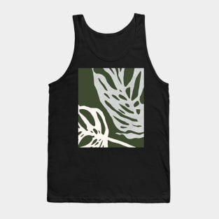 Dark green monstera leaves Tank Top